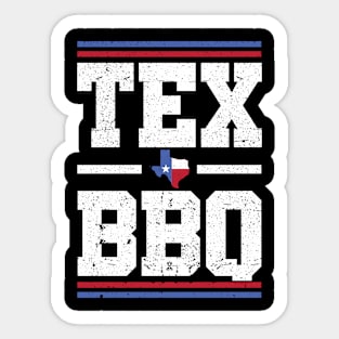 Texas BBQ and Grill Lovers | Humorous Tex Distressed Style Sticker